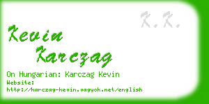 kevin karczag business card